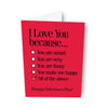 Sapori- I Love You Checklist Valentine Greeting Card