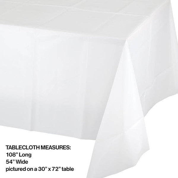 White Plastic Tablecloth, 1pk