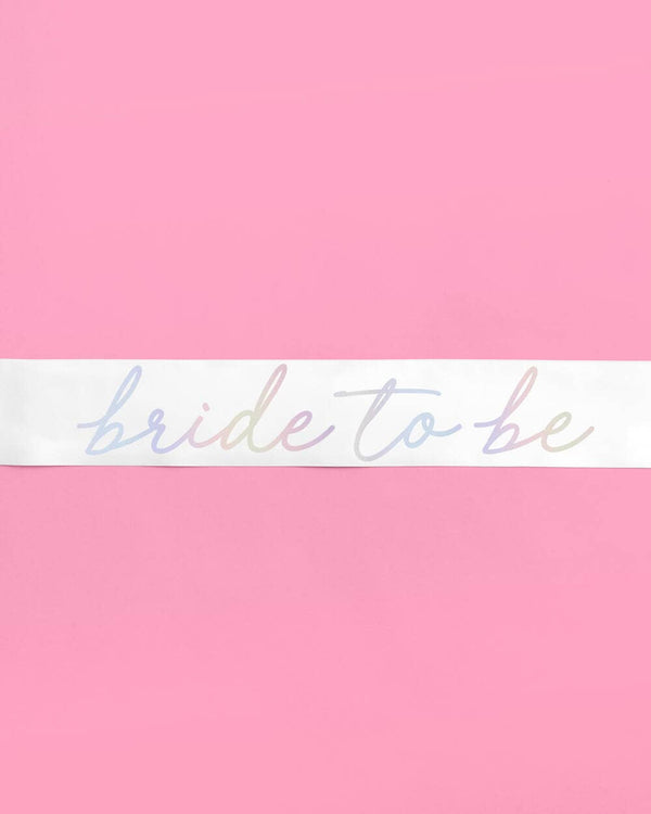 White Bride To Be Sash