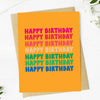 Happy Birthday Stacked Yellow Greeting Card