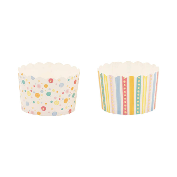 Primary Watercolor Dots/Stripes Baking Cup, 40pk