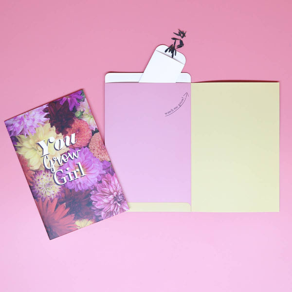 Encouragement Greeting Card- Dahlia Seeds