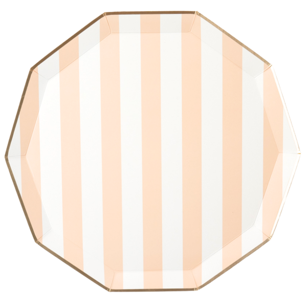 Sweet Peach Cabana Stripe Dinner Plates, 8pk
