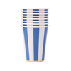 Palisades Blue Signature Cabana Stripe Cups, 8pk