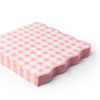 Elegant Petal Pink Gingham Dinner Napkins, 20pk