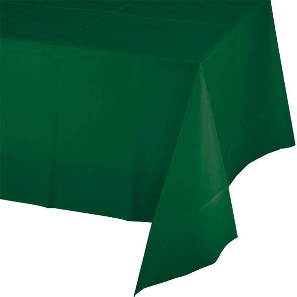 Hunter Green Plastic Tablecloth, 1pk