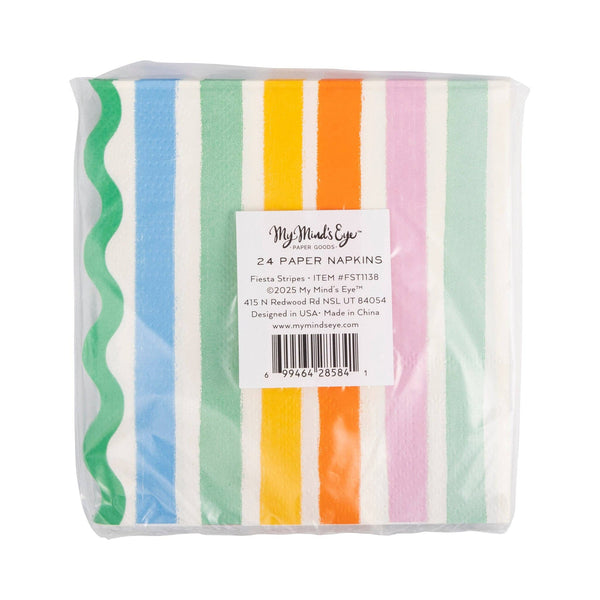 Fiesta Striped Cocktail Napkin, 24pk