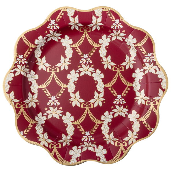 Pomegranate Red Rococo Dinner Plates, 8pk