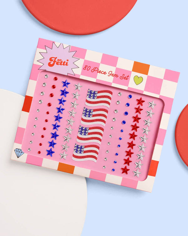 Americana Gem Set - 80 adhesive face gems, 4th of July, USA