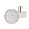 White & Gold Signature Happy Birthday Dessert Plates, 8pk