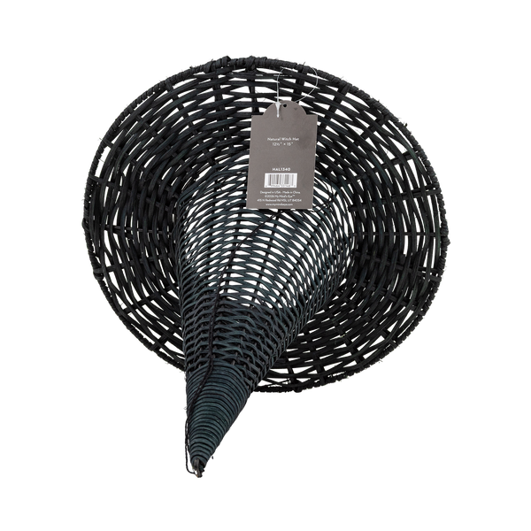 Natural Rattan Witch Hat - 15"