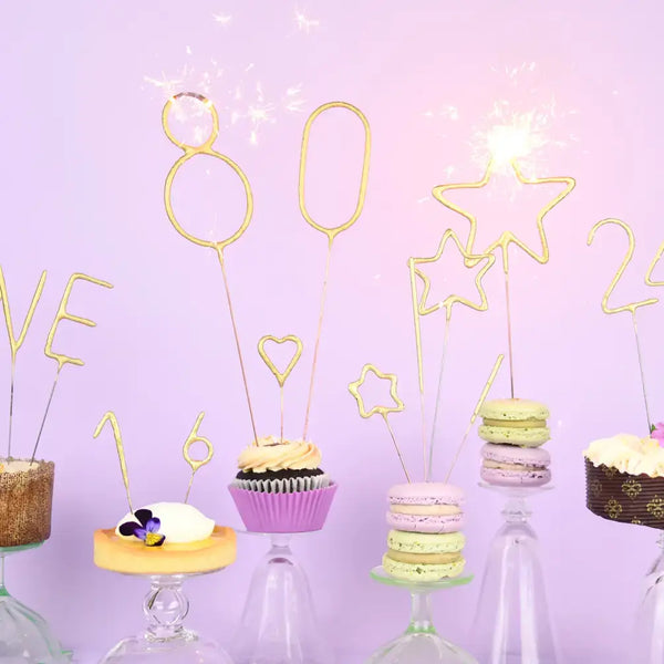 Mini 4" Gold Number Sparklers