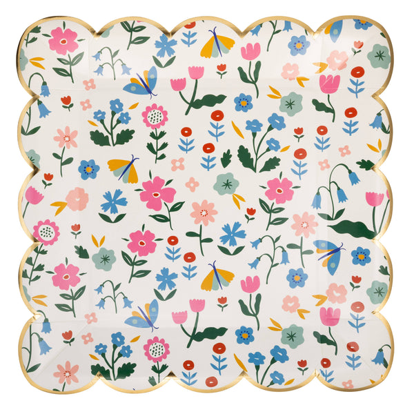 Floral Pattern Plate, 8pk