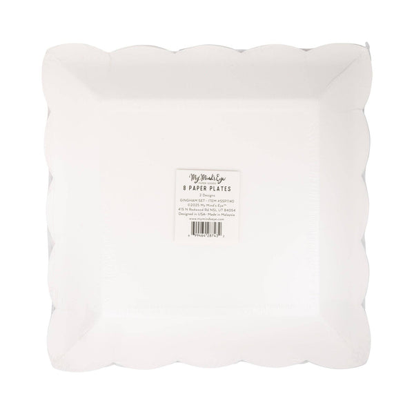 Red & Blue Gingham 9" Paper Plate Set, 8pk