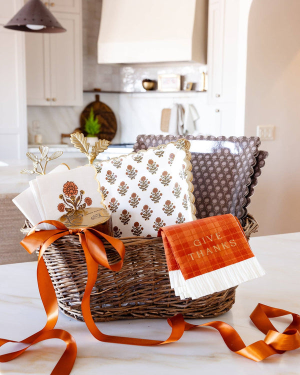 Give Thanks Dark Floral 10" Paper Plate, 8pk