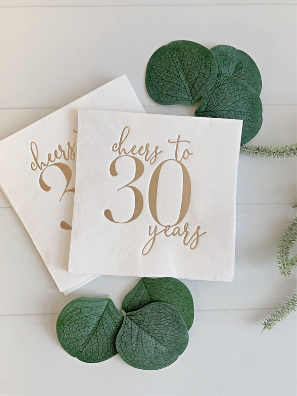 Cheers to 30 Years Cocktail Napkins, 16pk