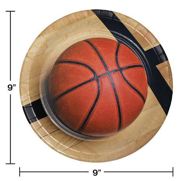 Basketball Dinner Plates, 8pk