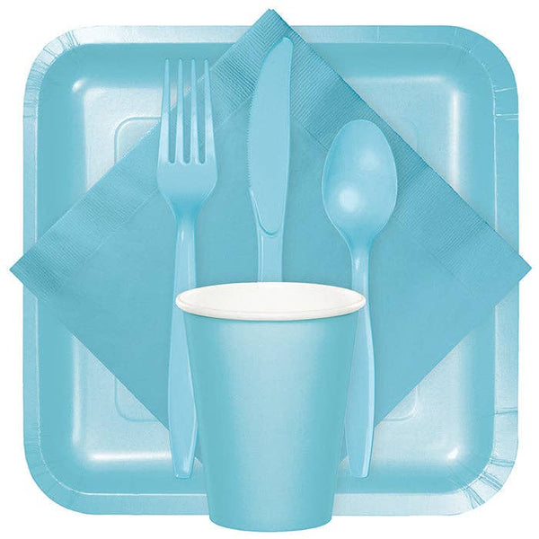 Pastel Blue Assorted Plastic Cutlery, 24pk