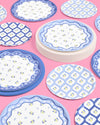 Blue White Coastal Dinner and Dessert Plates, 16 of each