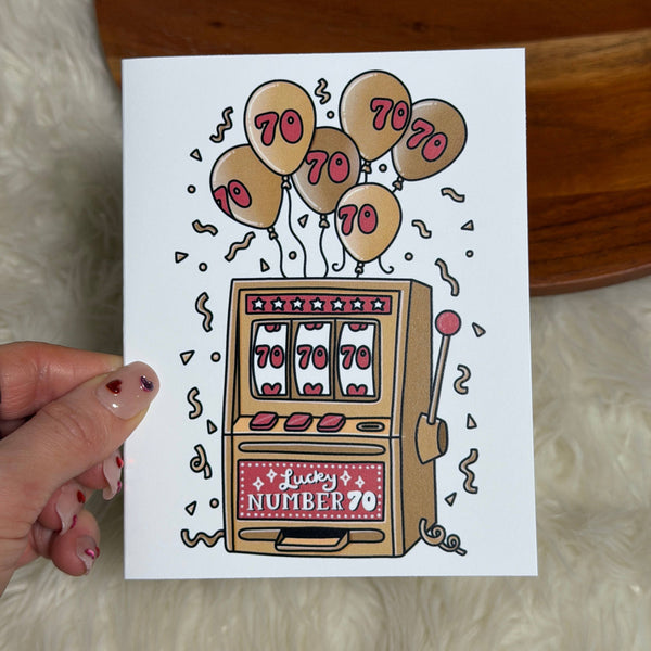 70 Lucky Number Milestone 70th Birthday Greeting Card