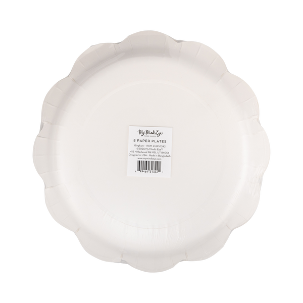 Gingham Happy Thanksgiving Dinner Plates, 8pk