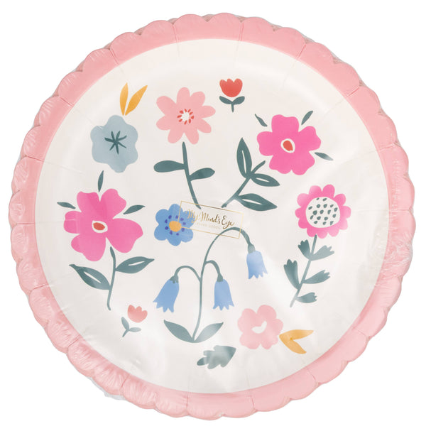 Floral Round 8" Plate, 8ct