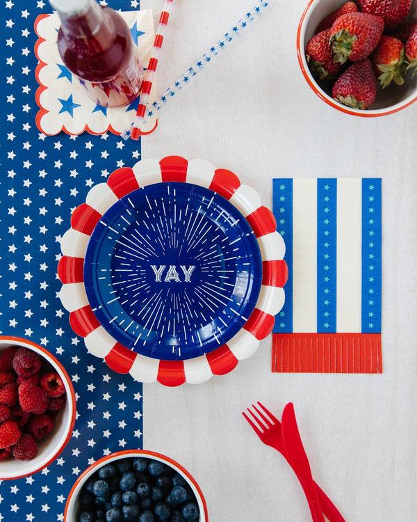 Firework Yay 7" Plates, 8pm