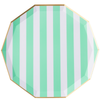 Fresh Mint Signature Cabana Stripe Dinner Plates, 8pk