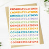 Congratulations Multicolor Stack Text Greeting Card