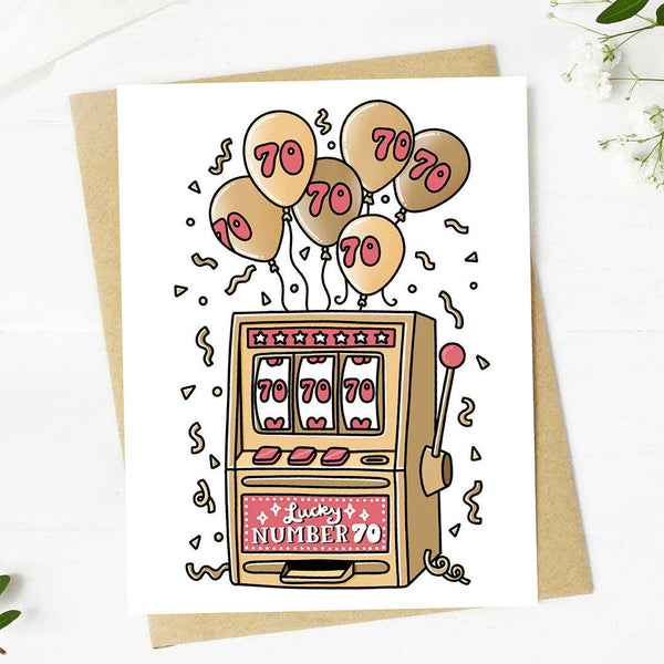 70 Lucky Number Milestone 70th Birthday Greeting Card
