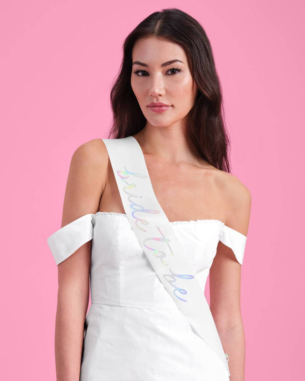 White Bride To Be Sash