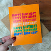 Happy Birthday Stacked Yellow Greeting Card