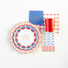 Red Gingham Patriotic Dinner Plates, 8pk