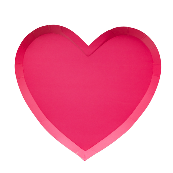 Haute Pink Heart Shaped Plates, 8pk