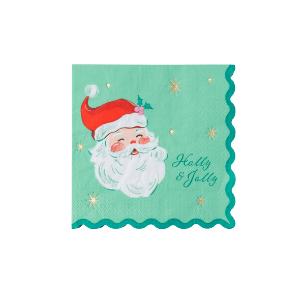 Red & Green Jolly Santa Dessert Napkins, 20pk
