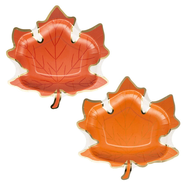 Leaf Shaped Paper Plate Set, 8pk