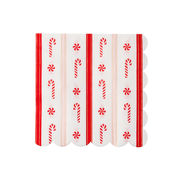 Christmas Peppermint Candy Scalloped Napkins, 20pk