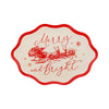 Red Vintage Merry Christmas Bamboo Tray