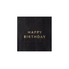 Black Happy Birthday Cocktail Napkins, 20pk
