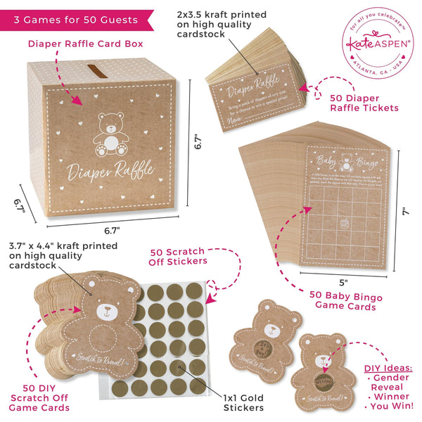 Kraft Bear Diaper Raffle & Scratch Off Game Set