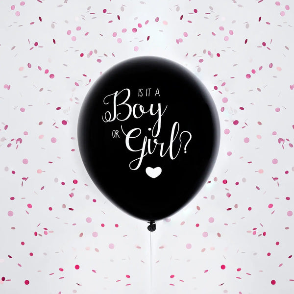 Black Gender Reveal 18" Latex Balloon - Pink 1pk