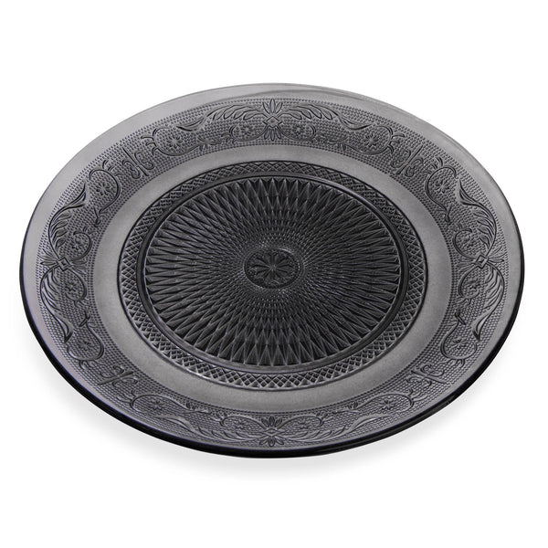 10" Grey Medallion Glass Plate