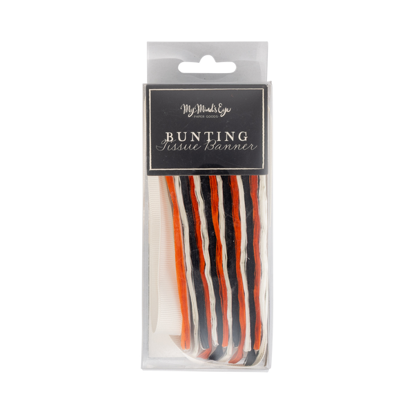 Orange Black and Cream Double Bunting Tissue Banner