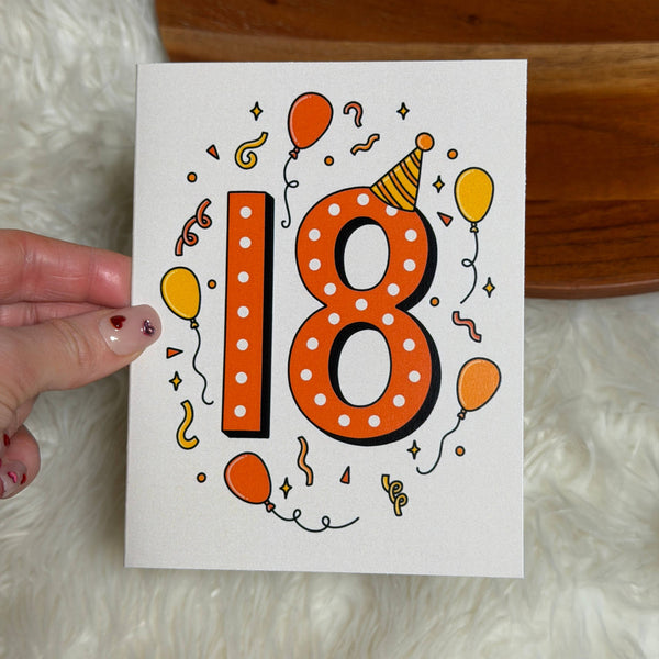 18th Party Decor Milestone Birthday Greeting Card