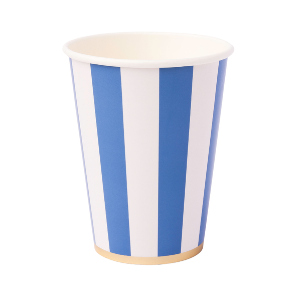 Palisades Blue Signature Cabana Stripe Cups, 8pk