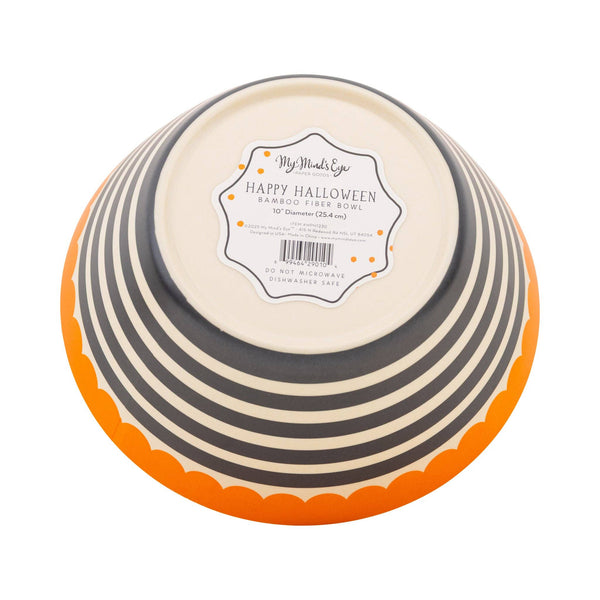 Striped Halloween Bamboo Bowl