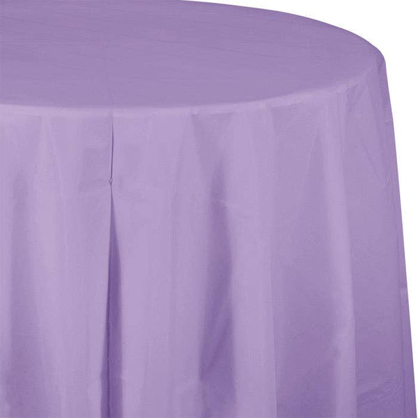 Luscious Lavender Round Plastic 82 inch Table Cover