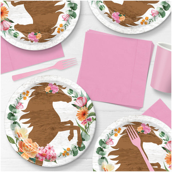 Horseshoe Floral Dinner Plates, 16pk