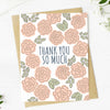 "Thank you so much" Floral Pattern Appreciation Greeting Card