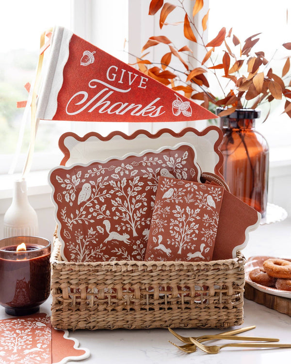 Rust Ric Rac Dinner Plates, 8pk